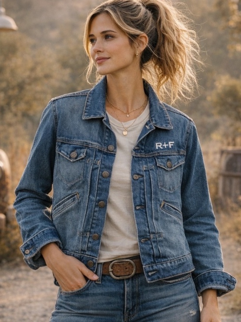 Imogene And Willie Rodan+Fields Special collab Edition Denim Jacket Classic Sz M